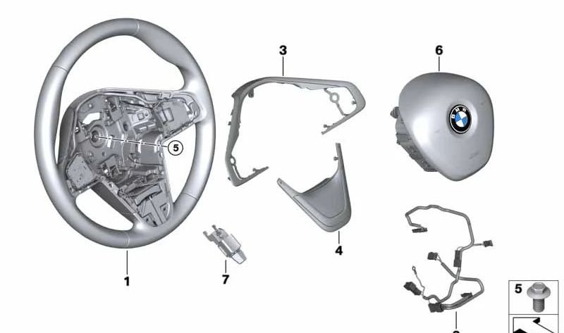 Cable de conexión para volante OEM 32306871211 para BMW F20, F30, G20, F45, F46, F48, F49, F39, F22, F52. Pieza original BMW. Ideal para volantes deportivos con airbag.
