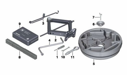 Bandeja organizadora para hueco de rueda de repuesto OEM 71106786508 para BMW X5 (E70, E70N, F15, F85) y BMW X6 (E71, F16, F86). Original BMW.