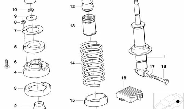 Módulo de control de suspensión OEM 37141133481 para BMW E32, E34. Original BMW