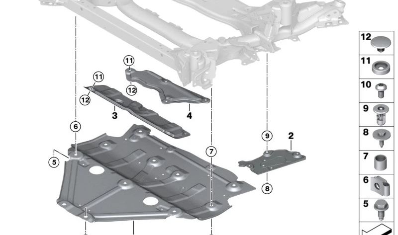 Soporte de suspensión delantero OEM 31106882324 para BMW G22, G23, G26. Original BMW.