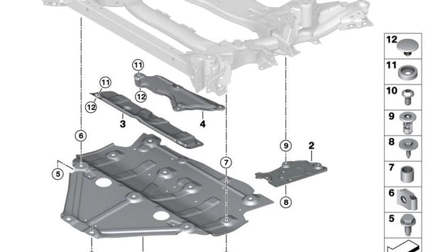 Soporte de suspensión delantero OEM 31106882324 para BMW G22, G23, G26. Original BMW.