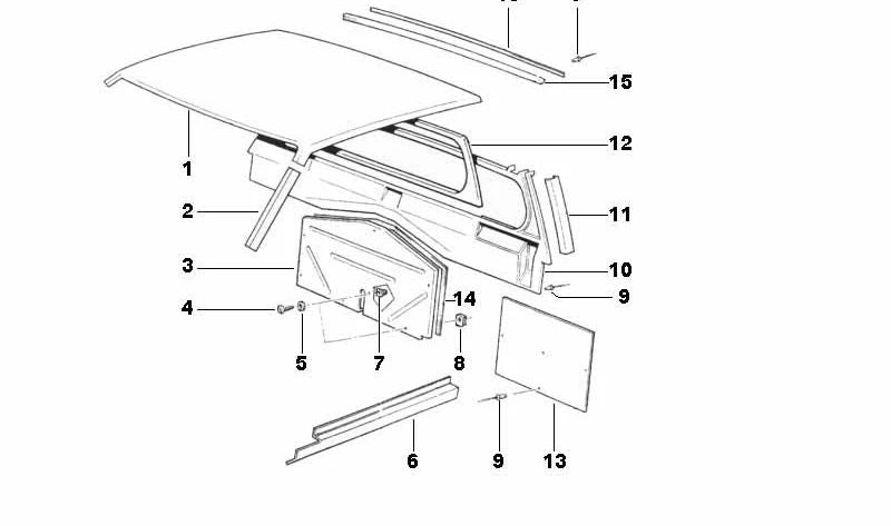 OEM 41132165149 Painel traseiro do assento esquerdo para BMW E26. Peça de reposição original BMW.