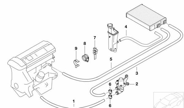 Válvula de control de calefacción OEM 64116912454 para BMW E46. Original BMW.