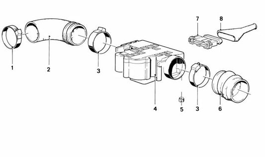 Medidor de masa de aire (MAF) OEM 13621359641 para BMW E12, E24, E23, E21, E30, E28, E34, E32, E31. Original BMW.