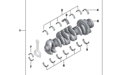 Cigüeñal sin cojinetes OEM 11217599501 para BMW E82, E88, E90, E90N, E91, E91N, E92, E93, E60N, E61N, F01, F02, E71, E89. Repuesto original BMW.