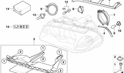 Junta de faro delantero derecho OEM 63126939274 para BMW X3 E83, X3 E83 LCI. Original BMW.