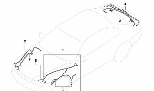 Kit reparación cableado paso rueda delantero derecho OEM 61116915321 para BMW {E39}. Original BMW.