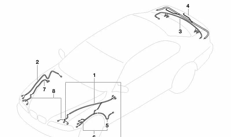 Kit de reparación cableado portón trasero OEM 61128372995 para BMW E39 520i y 523i (todas las variantes). Original BMW.