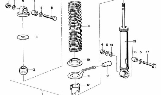 Muelle trasero OEM 33531237286 para BMW Motorrad R248. Compatible con el sistema de suspensión trasera. Original BMW.