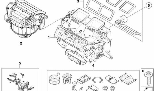 Juego de piezas pequeñas y palancas OEM 64116950996 para BMW E81, E82, E87, E87N, E88, E90, E90N, E91, E91N, E92, E92N, E93, E93N, E84. Original BMW.