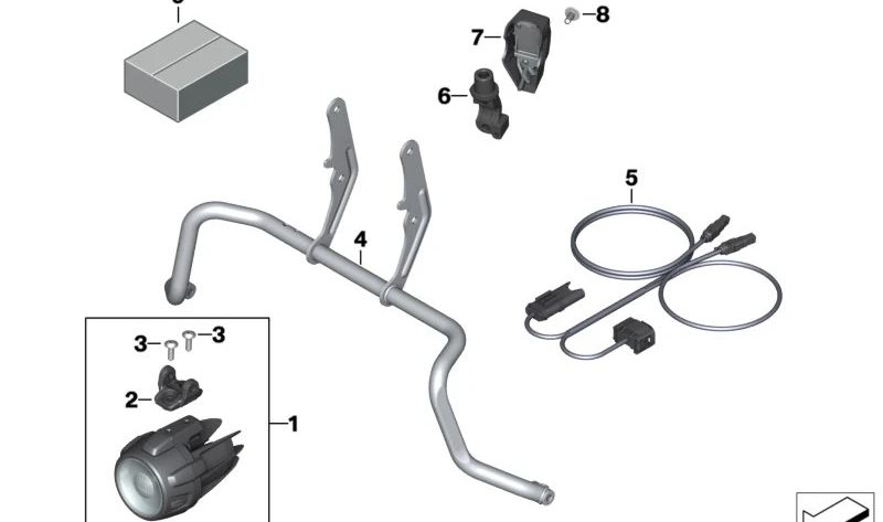OM 77518356947 MOTORKING MOUNT KIT FOR BMW MOTORRAD R1250GS, R1250GS Adventure, F850GS, F850GS Adventure, F750GS. Original BMW Motorrad.