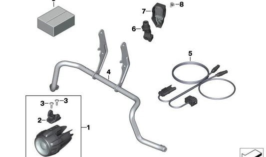 OM 77518356947 MOTORKING MOUNT KIT FOR BMW MOTORRAD R1250GS, R1250GS Adventure, F850GS, F850GS Adventure, F750GS. Original BMW Motorrad.