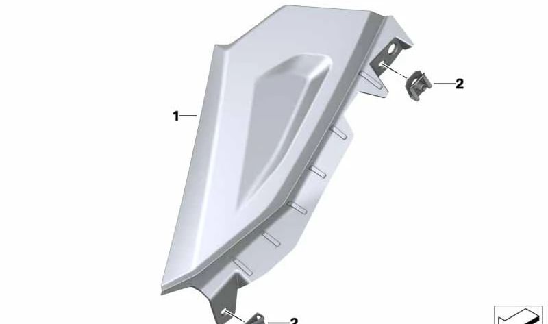 Panel protector lateral derecho OEM 46638546356 para motos BMW F800R (K73). Original BMW Motorrad.