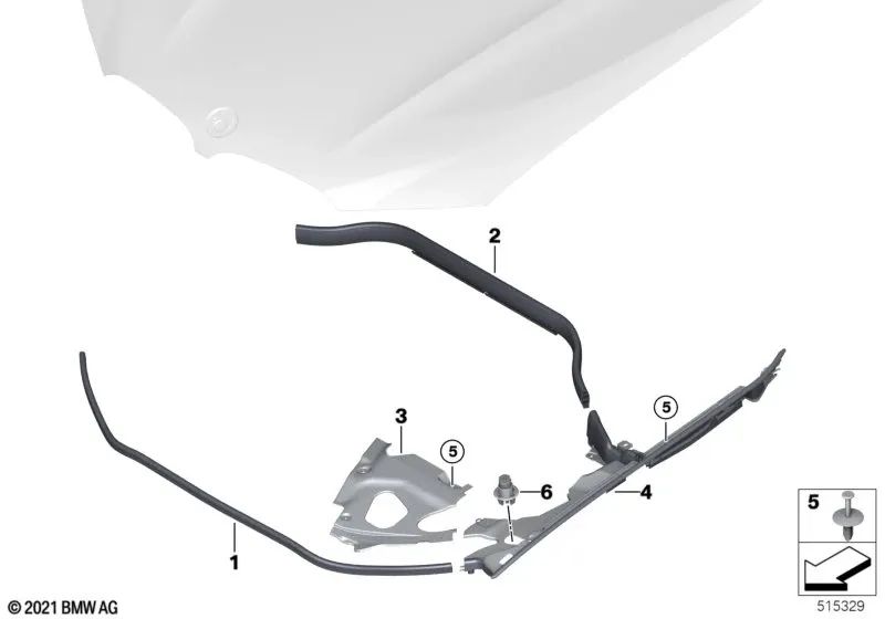Right Side Seal for BMW X3 F97, F97N, X4 F98, F98N (OEM 51768075324). Original BMW