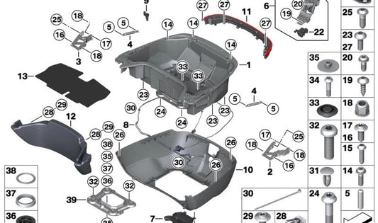 Respaldo acolchado para Topcase inferior OEM 46549898590 para motos BMW R 18 B, R 18 Transcontinental (K35). Original BMW Motorrad.