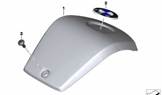 Tampa do guidão central 46637725008 para BMW Motorrad C 650 GT (K19) 2011-2015, cor Rohtel/em branco. BMW Motorrad original.