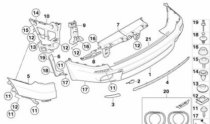 Soporte para paragolpes trasero derecho OEM 51127158446 para BMW E70 (X5). Original BMW.