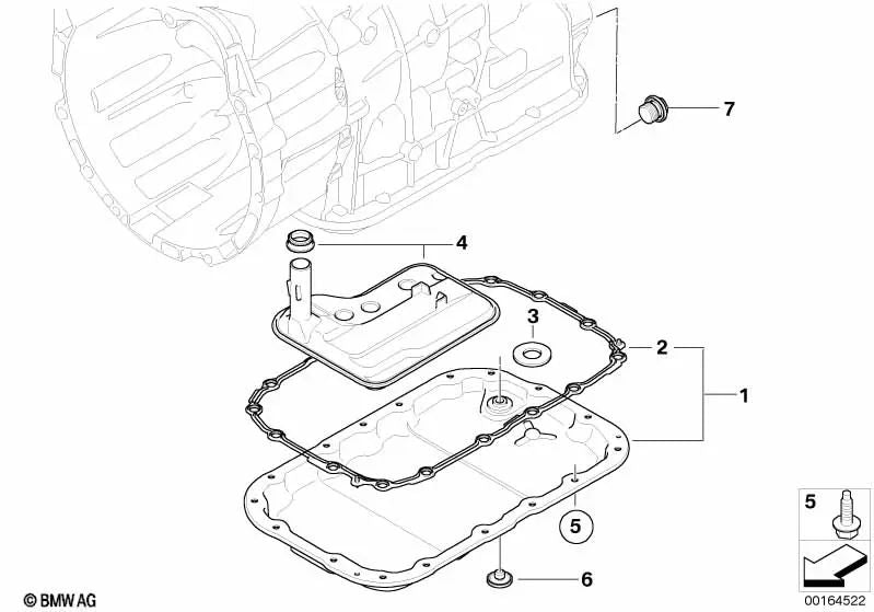 Junta do cárter de óleo para BMW E81, E82, E87N, E88, E90, E91, E92, E93, E84, E83N (OEM 24117572618). BMW original