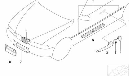 Cubierta cromada izquierda OEM 51218229623 para BMW Serie 3 E46 (1998-2006). Original BMW.