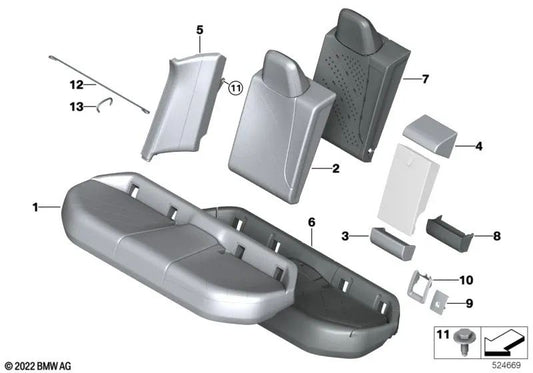 Fabric Seat Cover for BMW i I20 (OEM 52205A04EB9). Genuine BMW