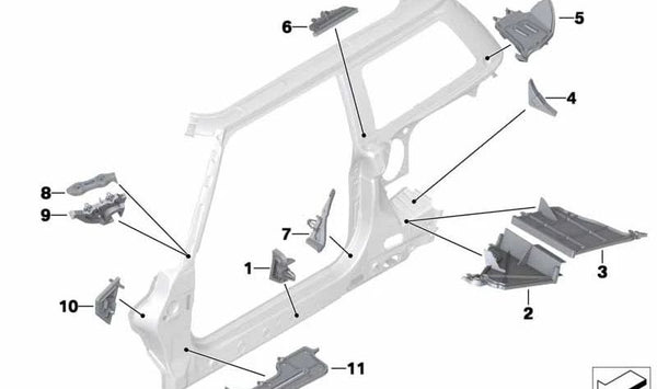 Embellecedor interior pilar D derecho OEM 41212752564 para MINI R56, R55, R57. Original MINI.