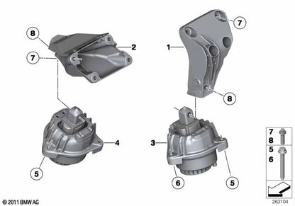 Parafuso hexagonal com arruela para BMW F07, F10, F11, F18, F06, F12, F13, E65, E66, F01, F02, E53 (OEM 07119905893). BMW original.