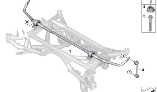 Stabilisateur arrière pour BMW G87, G80, G81, G82, G83 (OEM 33508091444). BMW d'origine