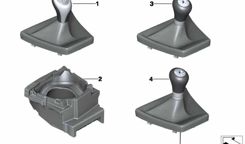 Leather Gear Shift Knob for BMW 5 Series F10, F11, F10N, F11N (OEM 25112284057). Original BMW.