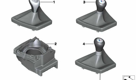 Leather Gear Shift Knob for BMW 5 Series F10, F11, F10N, F11N (OEM 25112284057). Original BMW.