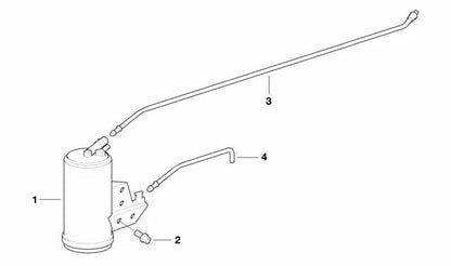 Tubo de salida para filtro de carbón activo OEM 16131184268 para BMW E36 (316i todas las variantes) y BMW Z3 (1.9 M43). Repuesto original BMW.