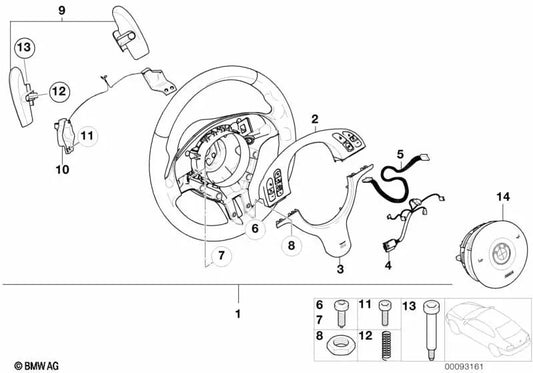 Insertable Nut for BMW E46, E39, E53 (OEM 32301096840). Genuine BMW.