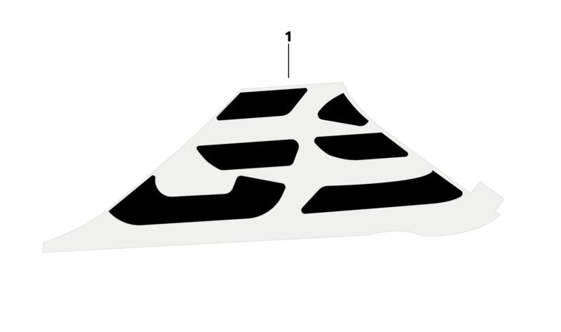 Decorazione coperchio serbatoio GS sinistra OEM 51141541959 per moto BMW G 310 GS (K02). BMW Motorrad originale.