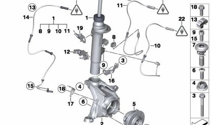 Amortiguador delantero izquierdo OEM 37116797027 para BMW X3 F25 y X4 F26. Compatible con modelos xDrive30d, xDrive35d, xDrive35i. Pieza original BMW.
