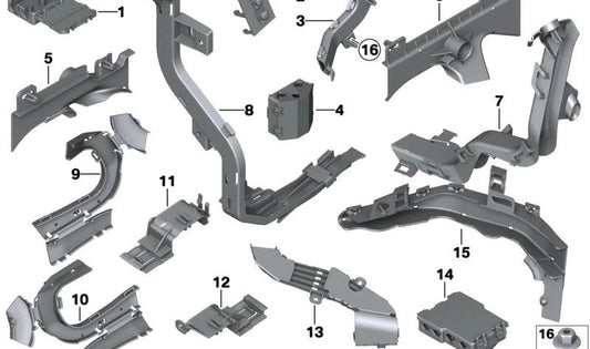 Left A-Pillar Cable Duct For BMW 1 Series F20 F21 F52, 2 Series F22 F87, 3 Series F30 F35, 4 Series F32 F33 F36, 5 Series F90 G30 G31 G38, 6 Series G32, 7 Series G11 G12, 8 Series F91 F92 F93 G14 G15 G16, X2 F39, X3 F97 G01 G08, X4 F