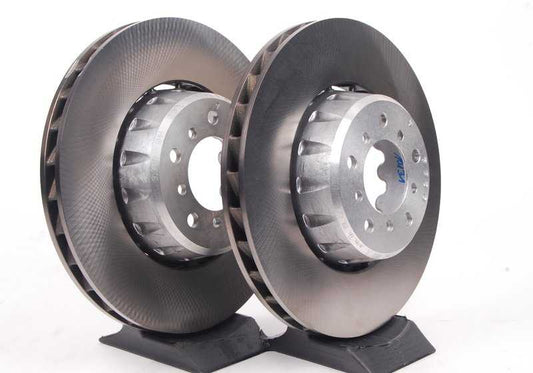 Disco de freno delantero ventilado izquierdo OEM 34112282803 para BMW E39 M5. Medidas 345x32 mm. Compatible con modelos M5 E39 de 1998 a 2003. Pieza original BMW.