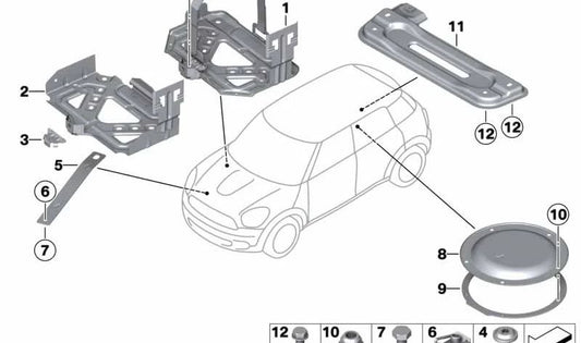 Barra de refuerzo izquierda OEM 51759806701 para MINI R60 y R61 {Cooper, Cooper ALL4, Cooper D} {todos los modelos compatibles}. Original MINI.