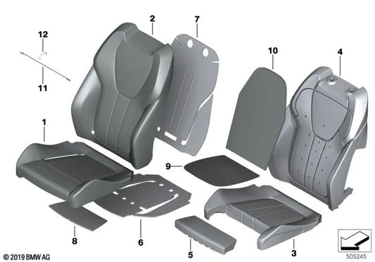 Sports Seat Cover Leather Backrest Left for BMW G06 (OEM 52108493335). Original BMW