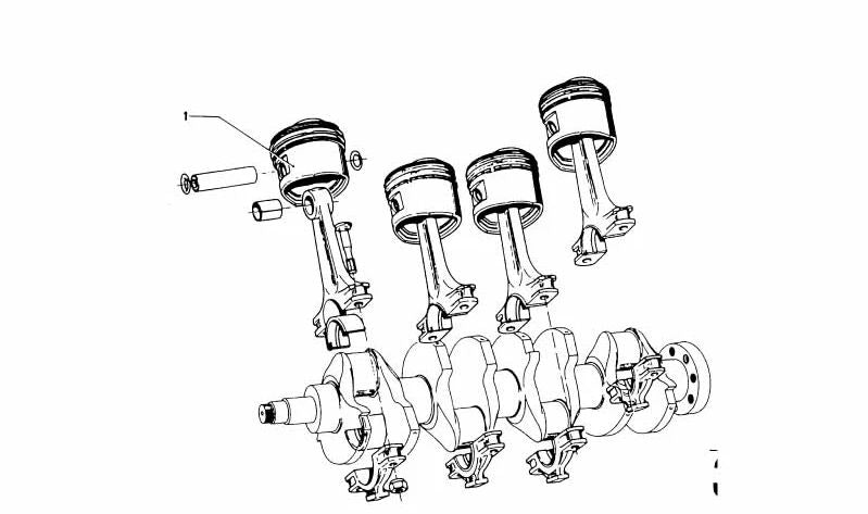 Pistón OEM 11251261935 para BMW E12, E21, E23, E24, E28, E30. Original BMW.