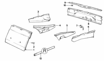 Embellecedor soporte maletero OEM 51461851580 para BMW E23. Pieza original BMW.