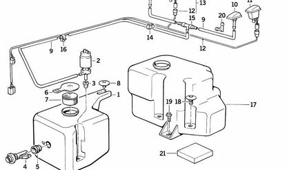 Boquilla lavaparabrisas calefactable OEM 61661373429 para BMW E30, E28, E24. Original BMW.