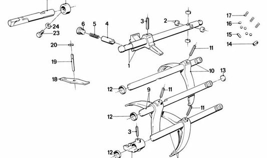 Lever for BMW 3 Series E21, E30 5 Series E28, E34 6 Series E24 7 Series E23, E32 (OEM 23311224141). Genuine BMW