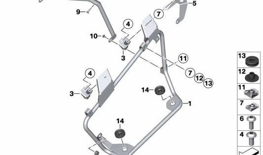 Central Support OEM 46547693196 for bmw R1200RT motorcycles, R900RT. Original BMW Motorrad.
