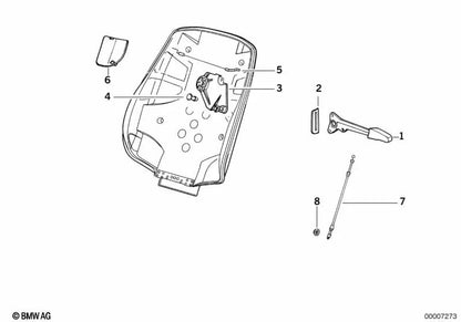 Rechts Außenhebel für BMW 3 E36 -Serie (OEM 52108122158). Original BMW