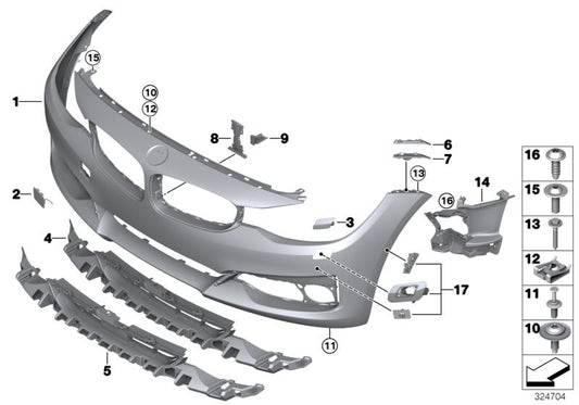Impressão de faixa de revestimento para BMW 3 F34 Series, F34N (OEM 51117371816). BMW original