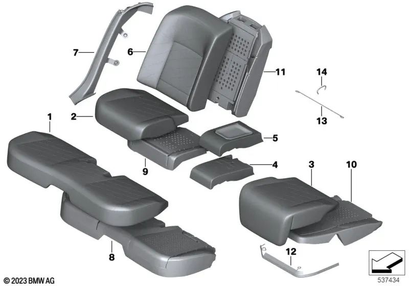 Copertina di backup Sedile di comfort in pelle per BMW 7 G70 (OEM 52205A42178). BMW originale