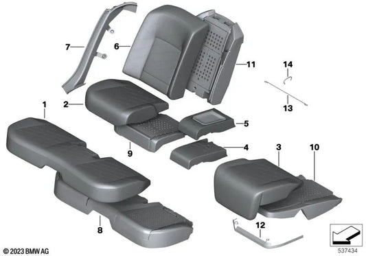 Copertina di backup Sedile di comfort in pelle per BMW 7 G70 (OEM 52205A42178). BMW originale