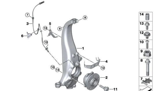 Mangueta delantera derecha OEM 31106890574 para BMW I20. Pieza original BMW.