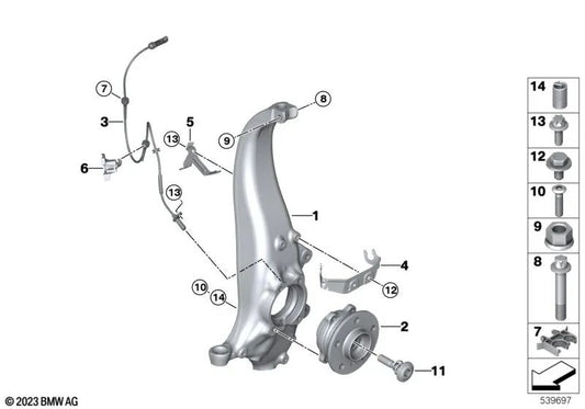 Supporto per tubo del freno anteriore destro per BMW I20 (OEM 34306891362). BMW originale.