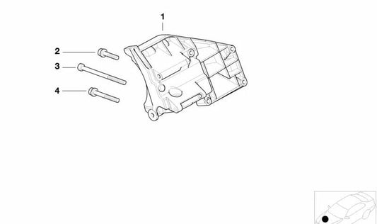 Soporte compresor de aire acondicionado OEM 64551407730 para BMW E52. Original BMW.