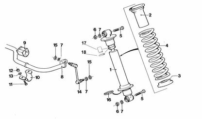 Silentblock goma estabilizadora 19mm OEM 31351127390 para BMW E24 y E28. Compatible con estabilizador delantero. Recambio original BMW.
